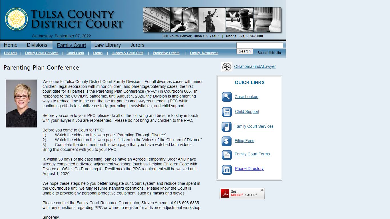 Family Court Dockets - Tulsa County District Court